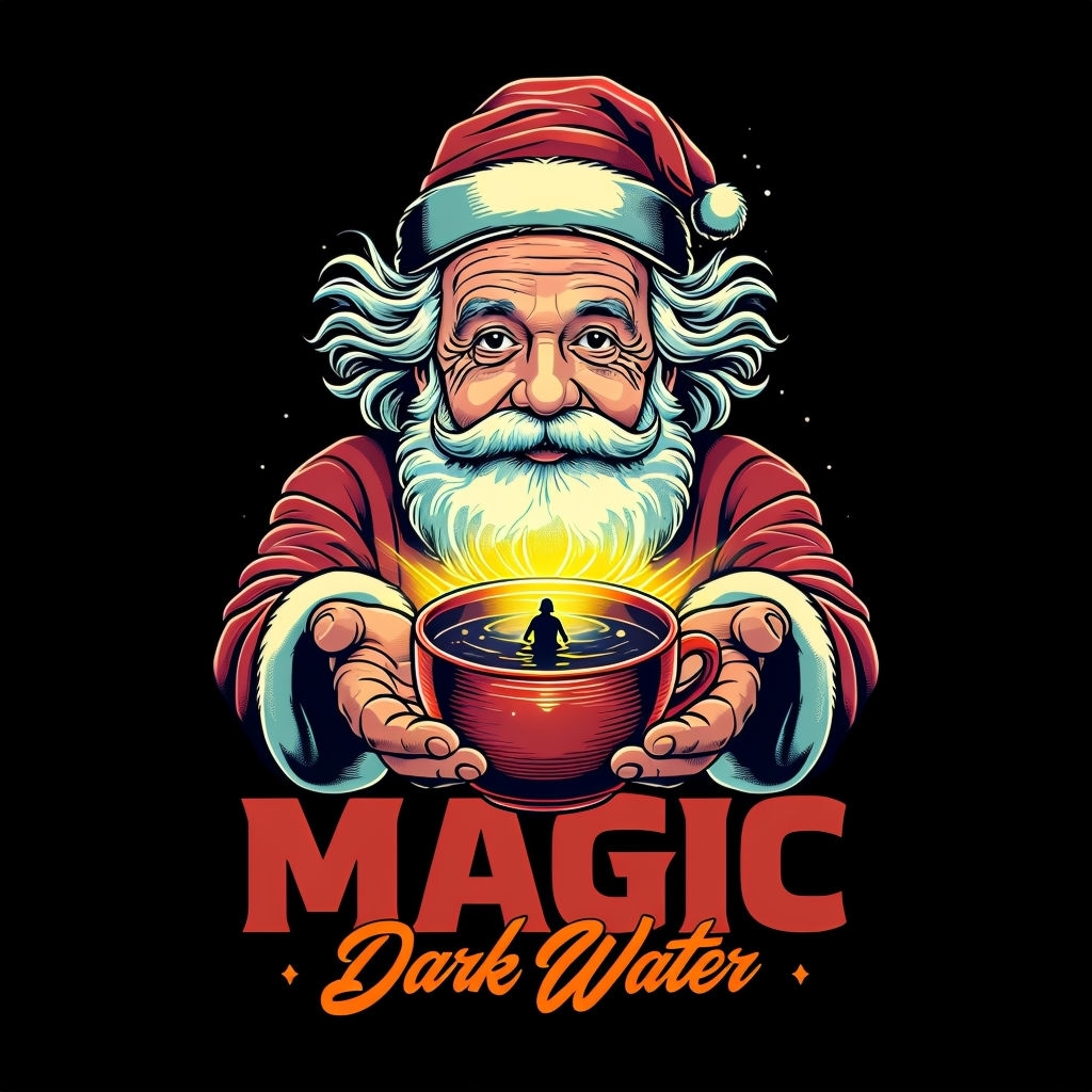 Whimsical Santa Einstein with Glowing Cup Magic Mug