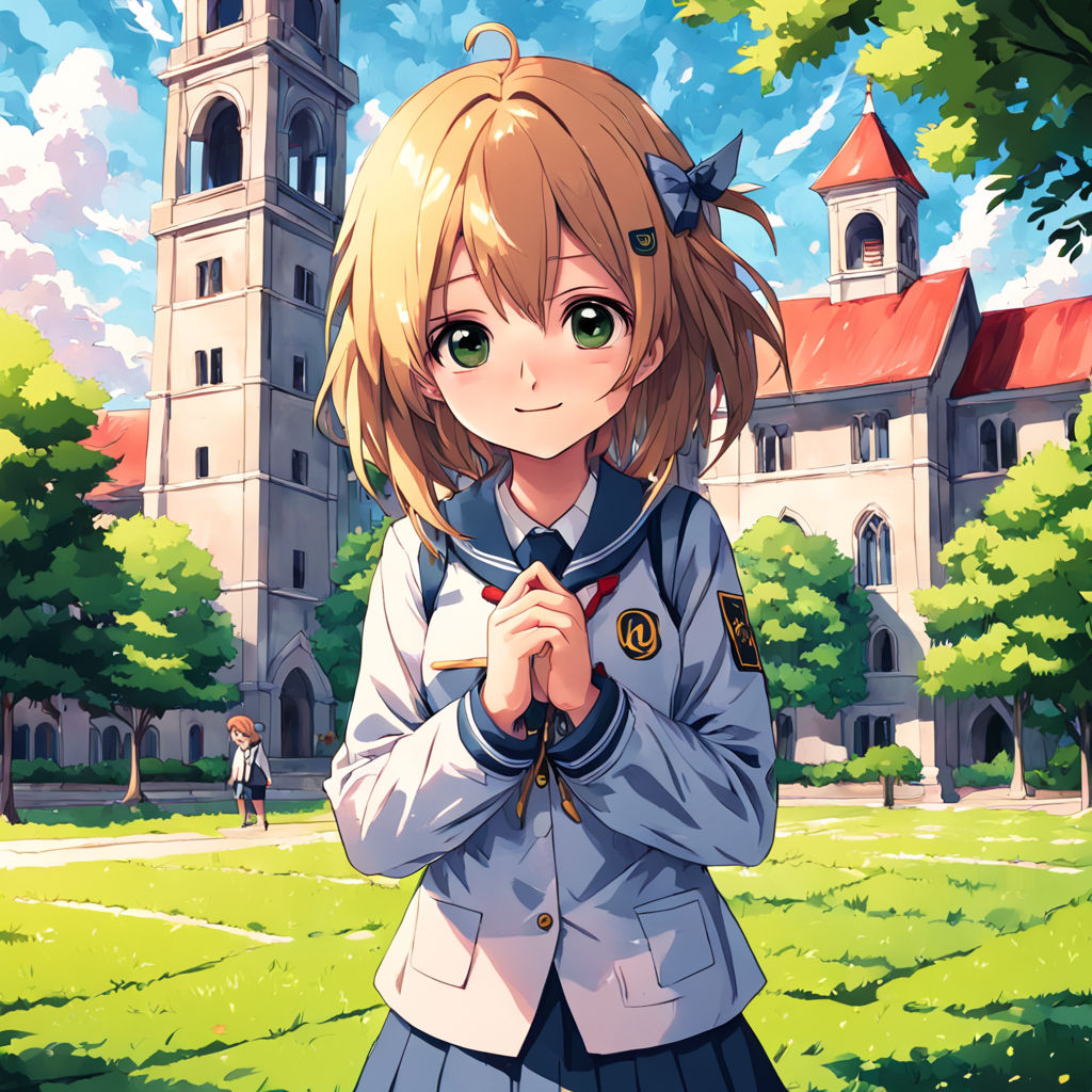 Anime-styled girl with "Q" version attributes by James Lee - Playground
