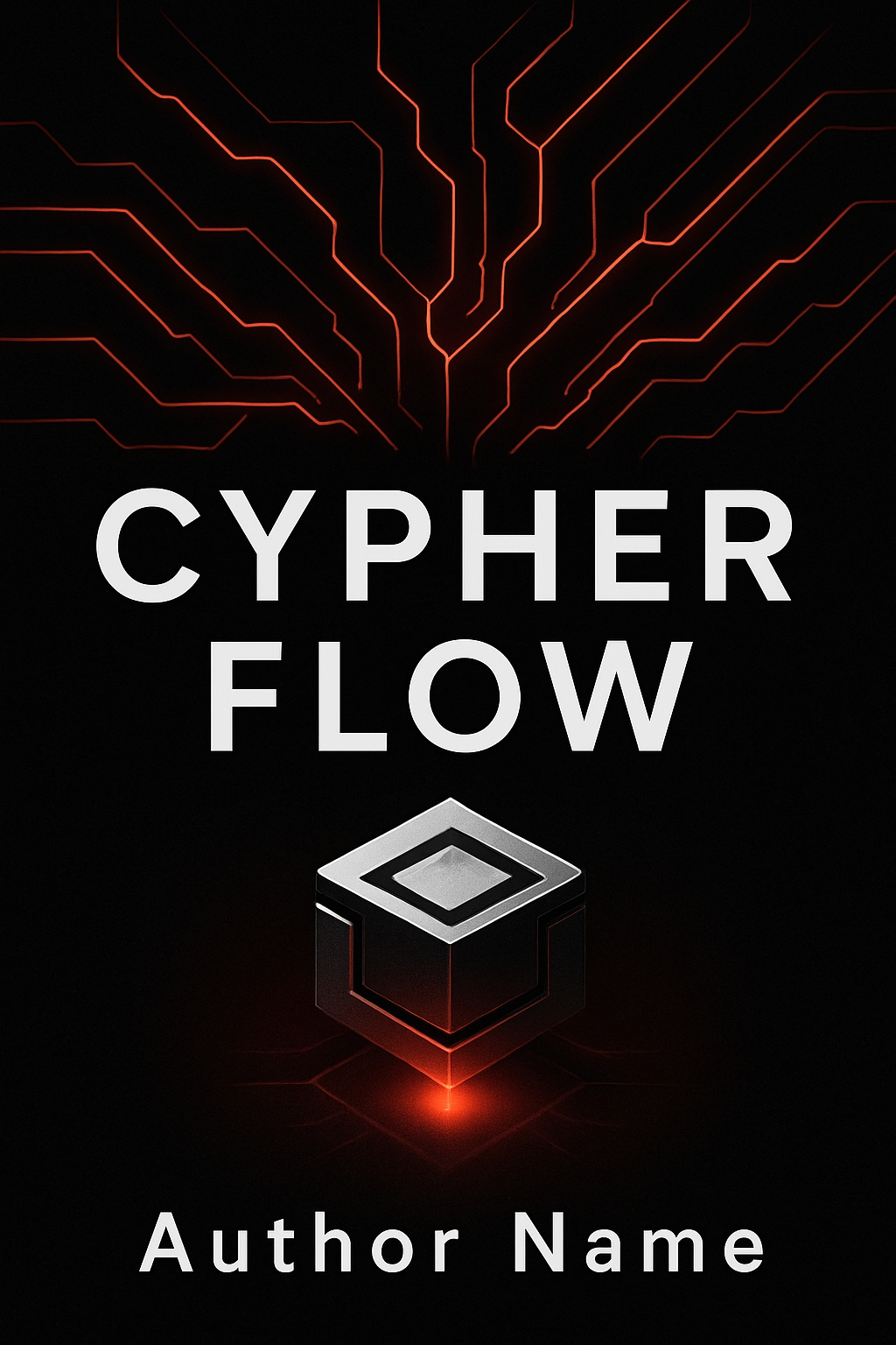 Cybernetic Cypher Flow Book Cover Design with Futuristic Elements EBook Cover