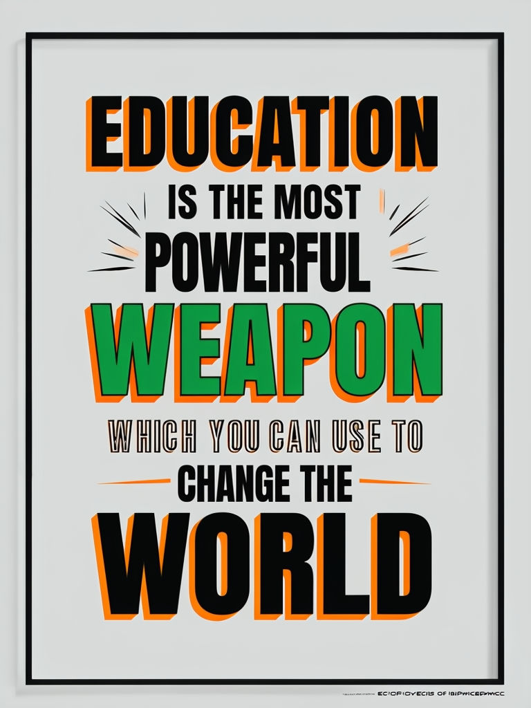 Empowering Education Quote Typography Poster