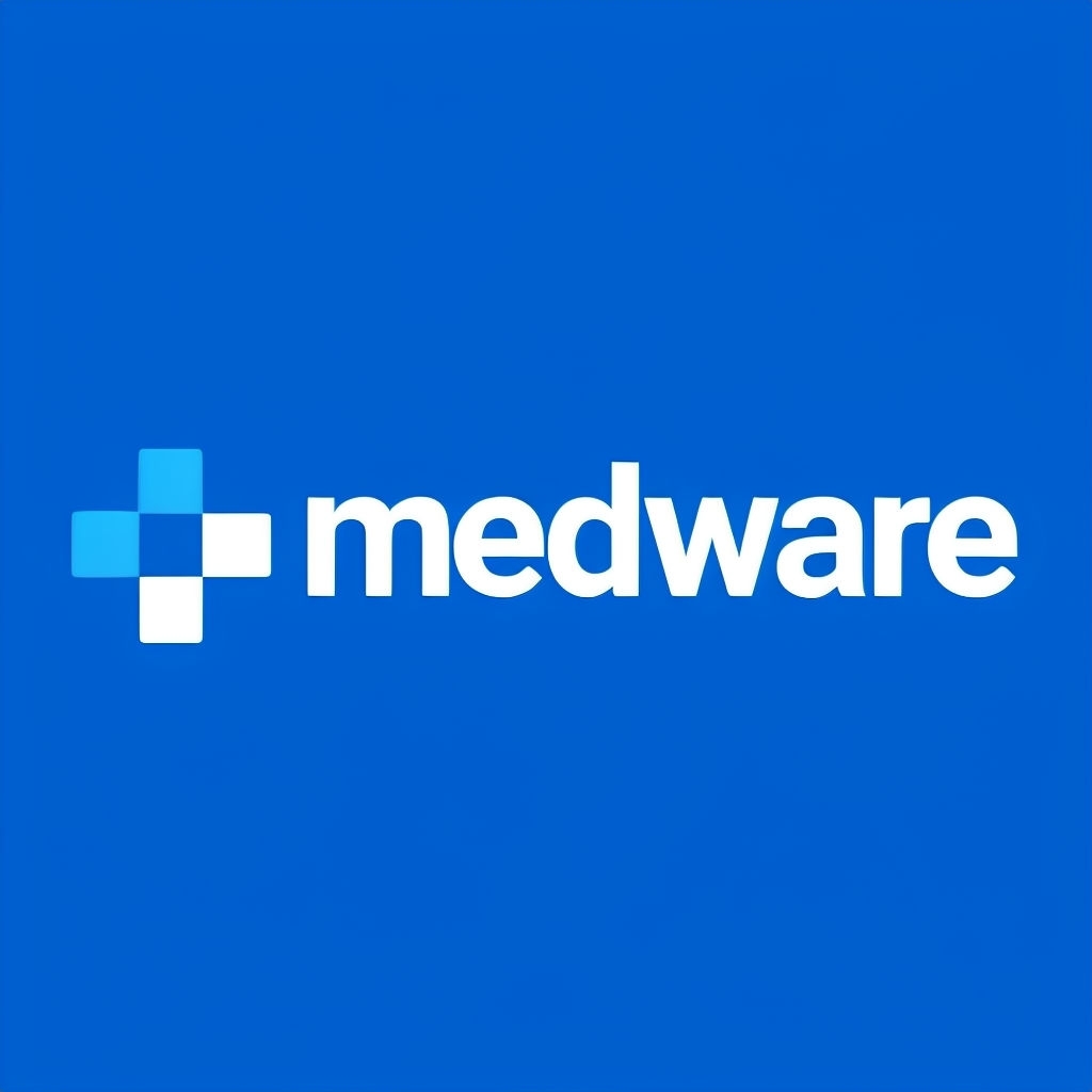 Modern Royal Blue Medware Logo Design with Medical Cross