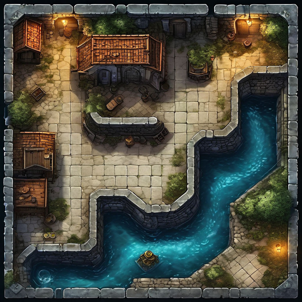 Top-down tabletop battlemap by Rafael Leal - Playground