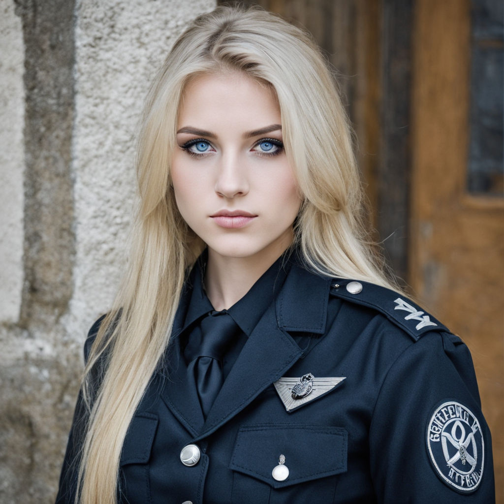 she wear a small police uniform