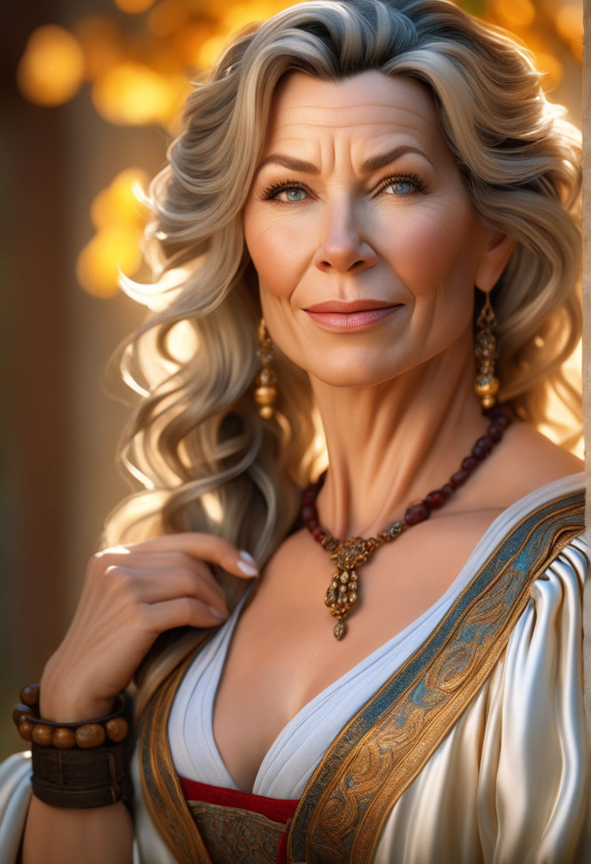 a photo of a stunning high-profile gilf model of 60 years old. She  possesses a breathtakingly beautiful angelic face with enchanting beautiful  angelic eyes multicolor beautiful angelic arms. The image showcases an