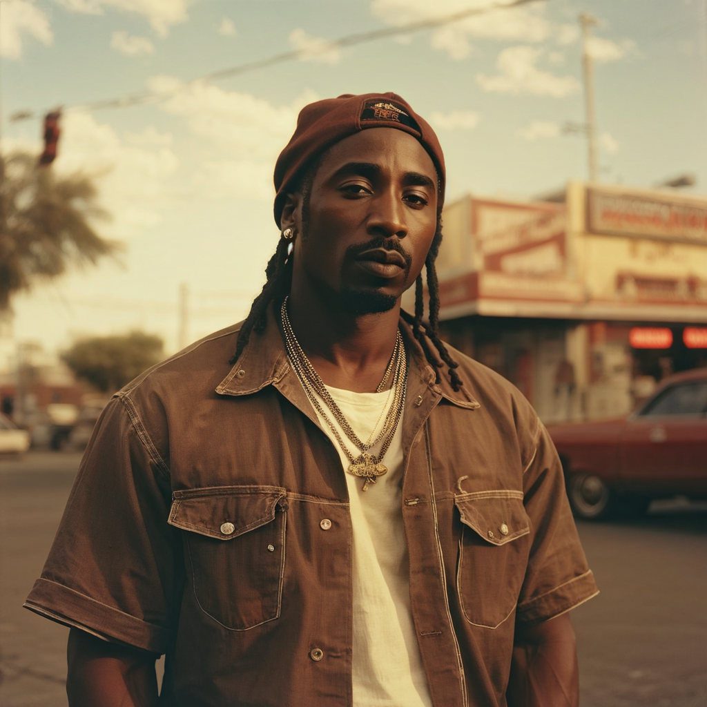 2Pac Shakur captured in an ultra realistic photo with an old... by Take ...