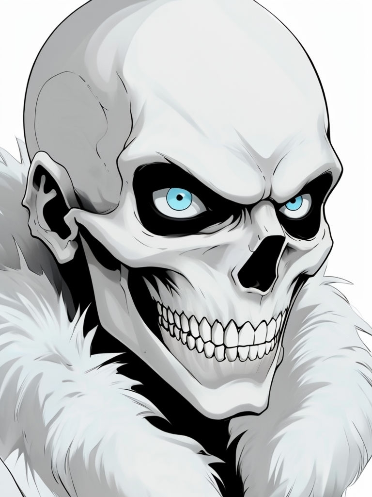 Menacing Anime Skull Character with Sinister Grin T-Shirt
