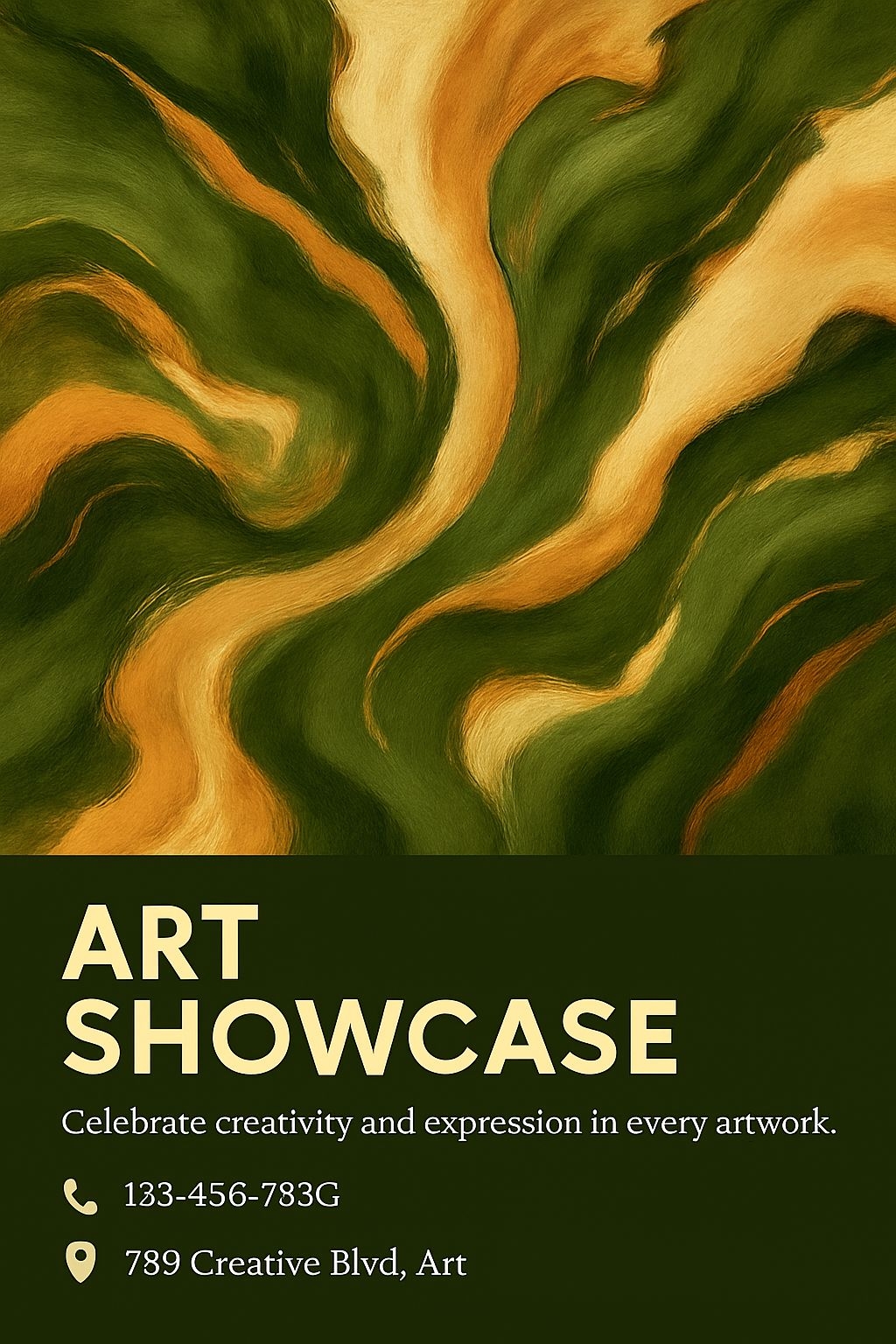Vibrant Abstract Art Showcase Promotional Poster Design Flyer