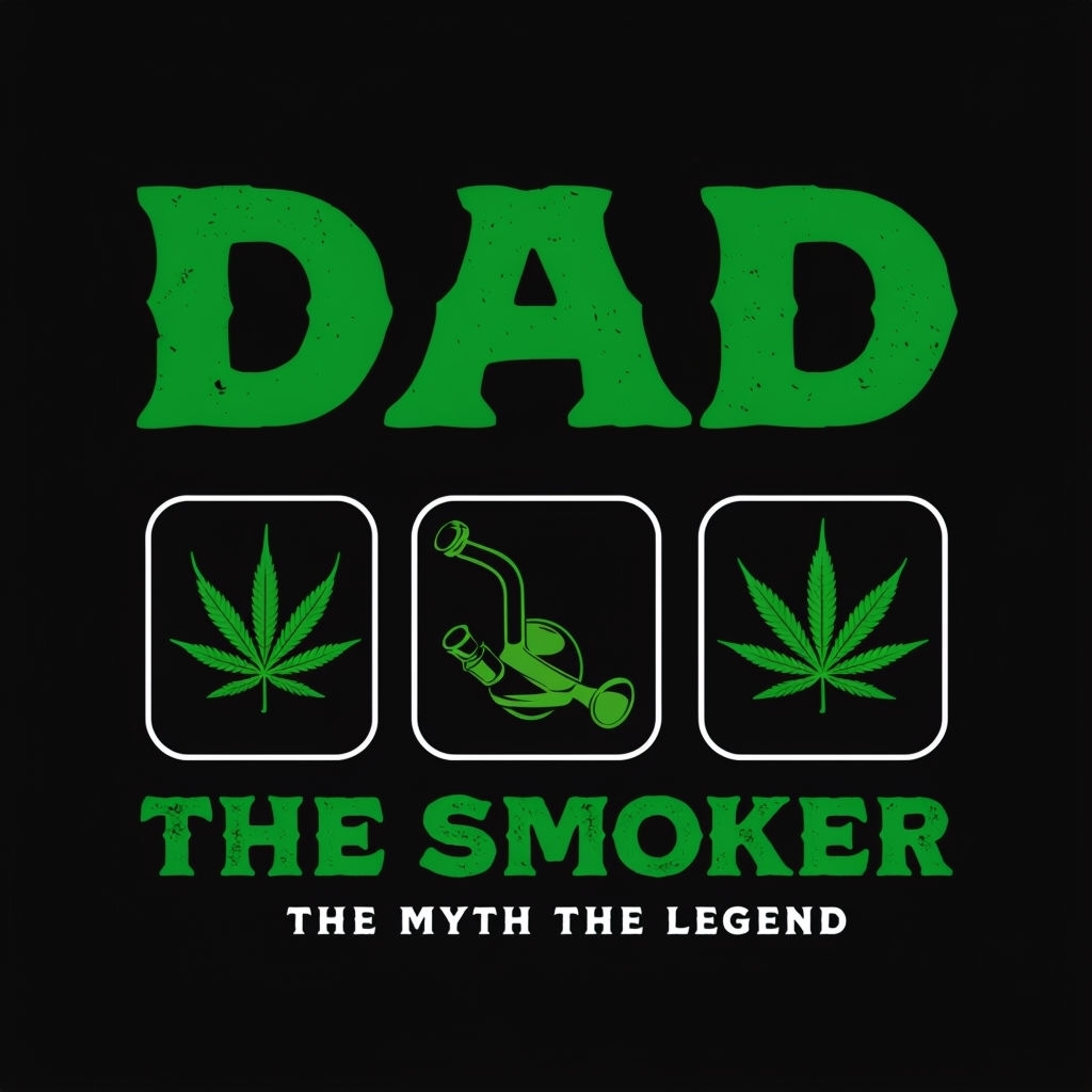 Bold Cannabis Culture Dad The Smoker Graphic T-Shirt