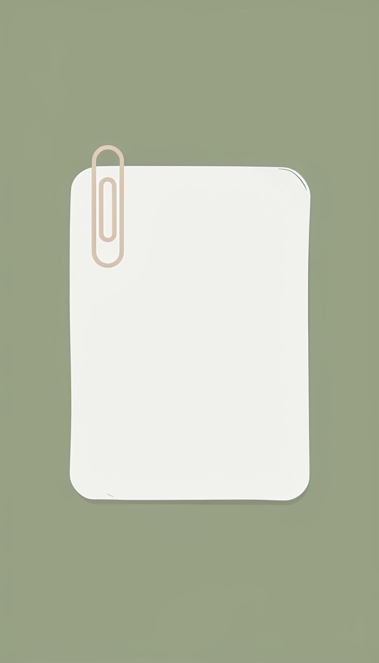 Minimalist White Paper with Clip on Sage Green Background Mockup