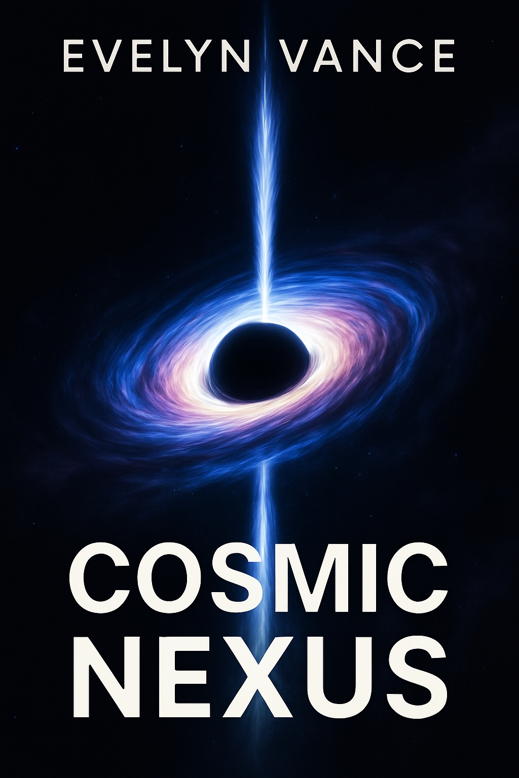 Abstract Cosmic Nexus Black Hole Illustration for EBook Cover