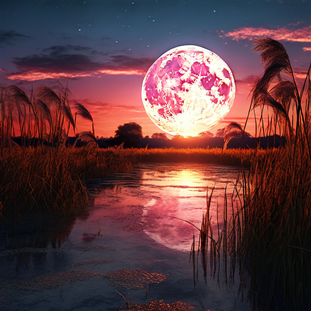 The full moon is rising by playground