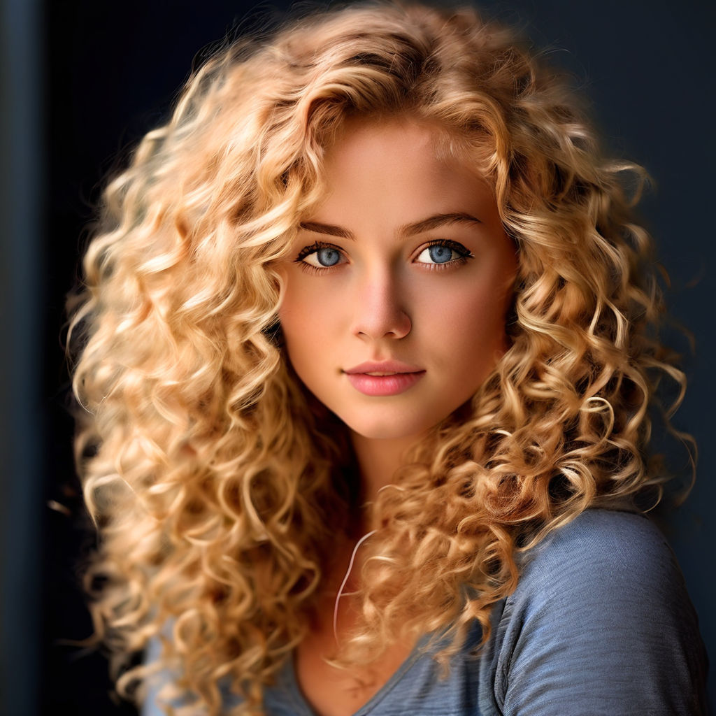 real short curly blonde hair