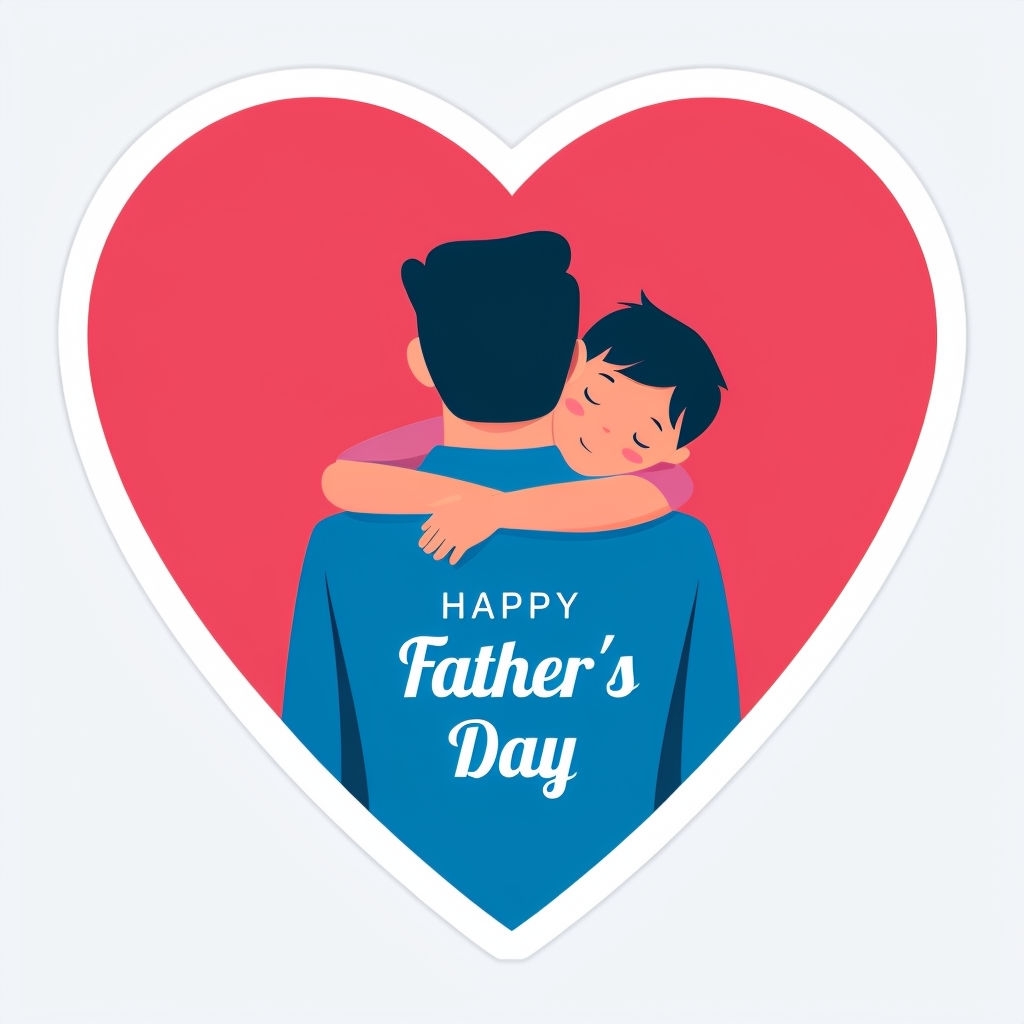 Father and Child Heartwarming Father's Day Sticker Design