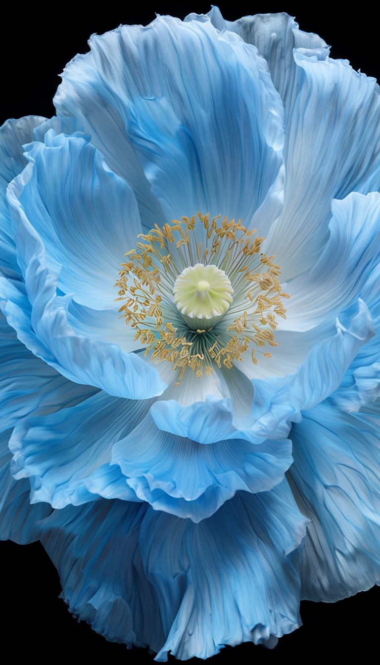 Vibrant Blue Poppy Flower Macro Photography Phone Case Cover