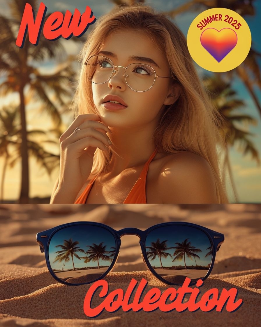 Vibrant New Summer 2025 Sunglasses Collection Advertisement Ads