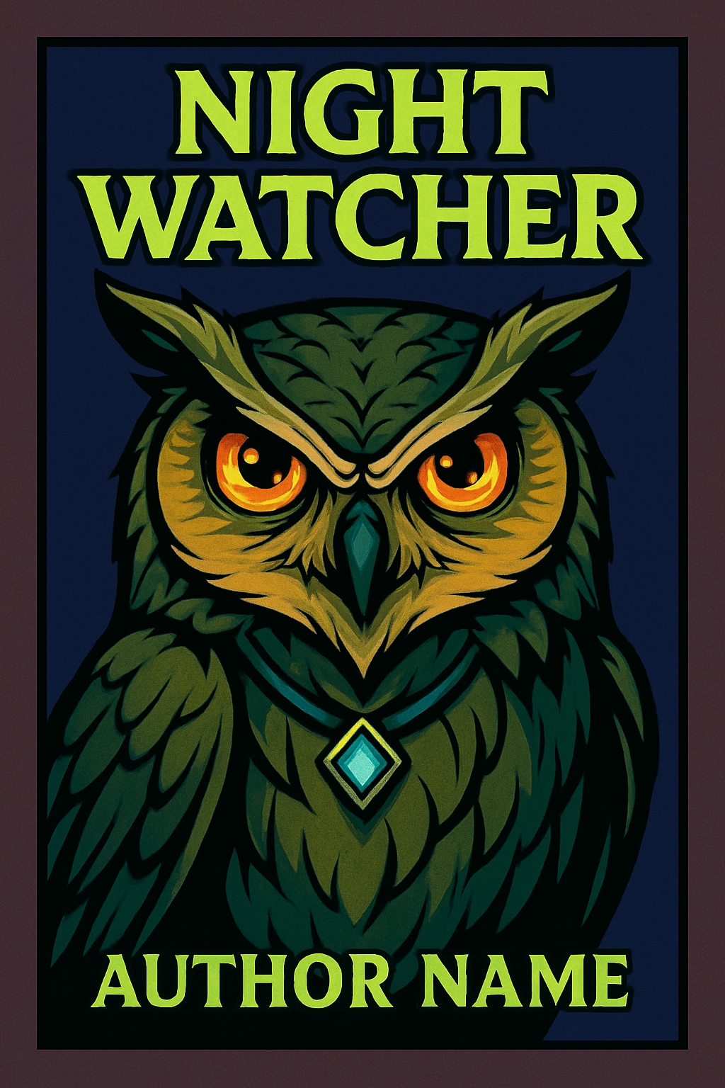Intricate Night Watcher Owl Illustration for EBook Cover