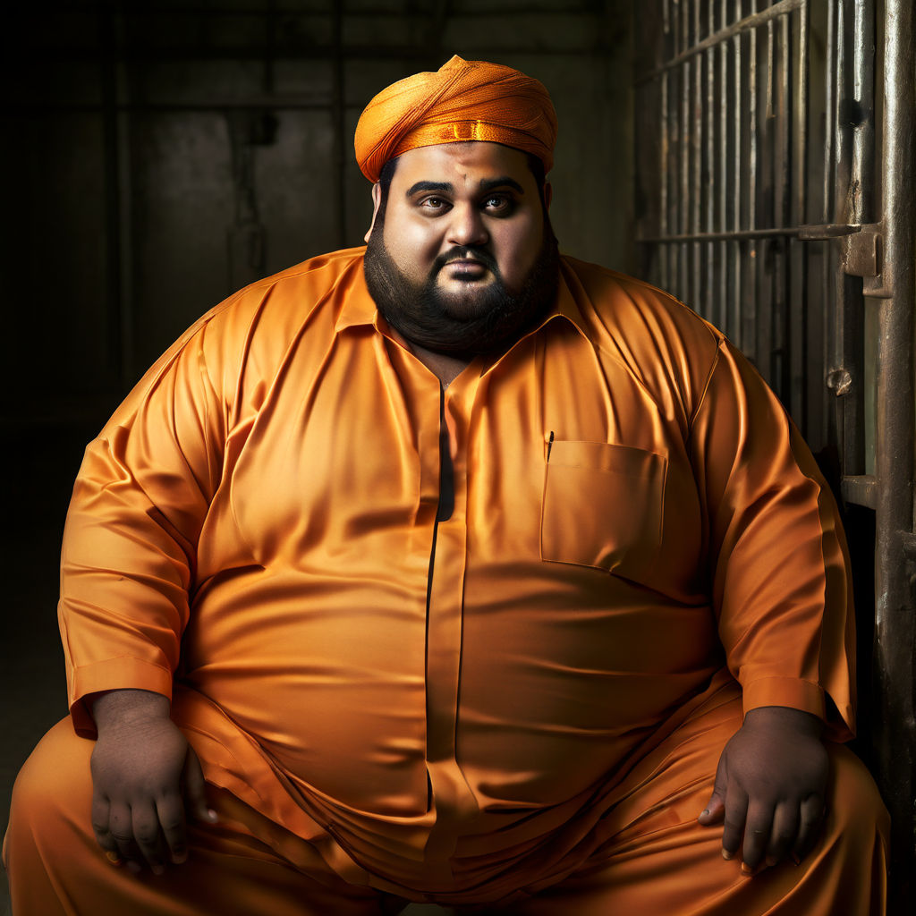 Fat pakistani man in prison with a prison jumpsuit that by Iesa Masood ...