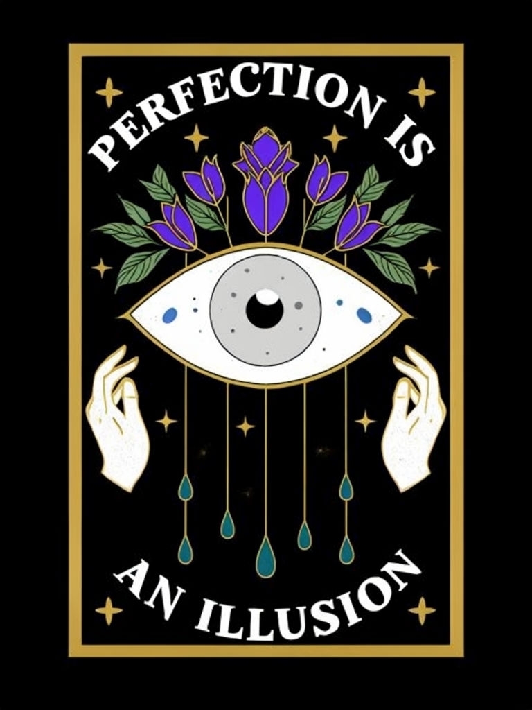 Surreal Fifth Eye Symbol with Tulips and Golden Accents Poster
