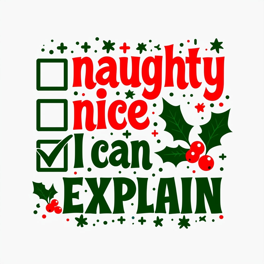 Humorous Christmas Naughty Nice Checklist Design Mug