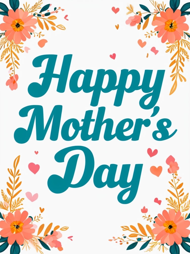 Festive Mother's Day Floral Greeting Card Design Social Media Post