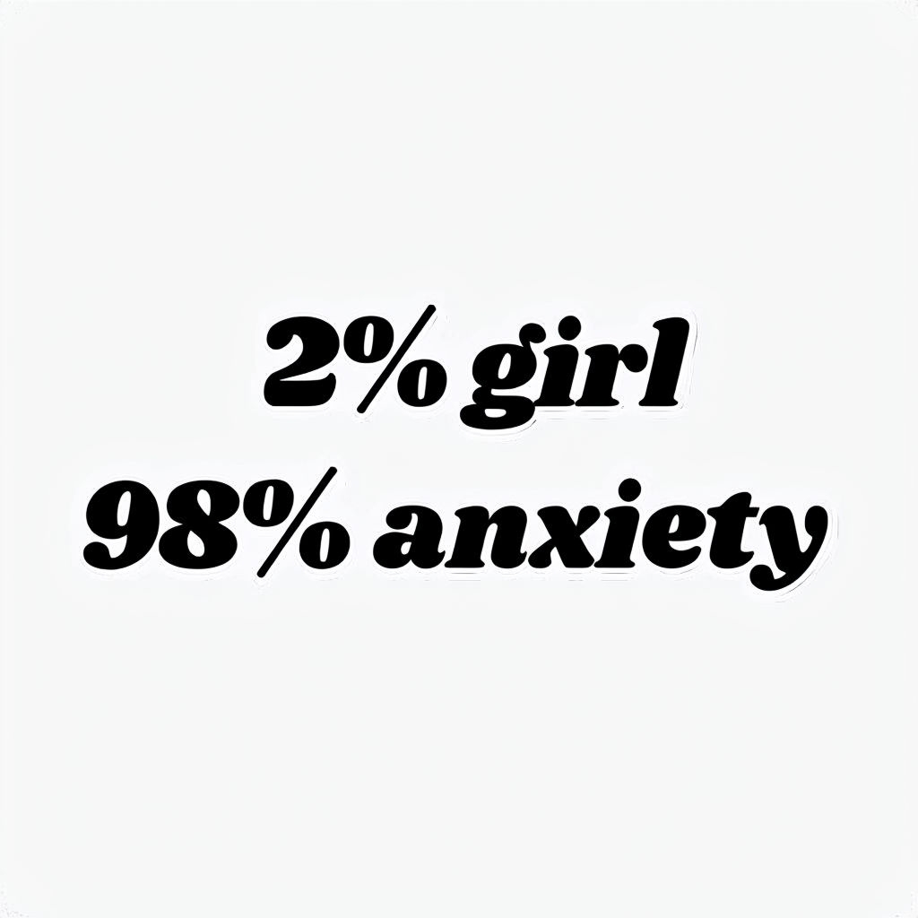 2% Girl 98% Anxiety Minimalist Graphic T-Shirt