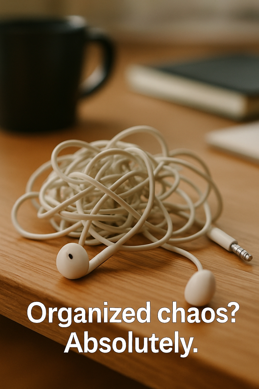 Tangled Earbuds and Organized Chaos Everyday Life Meme