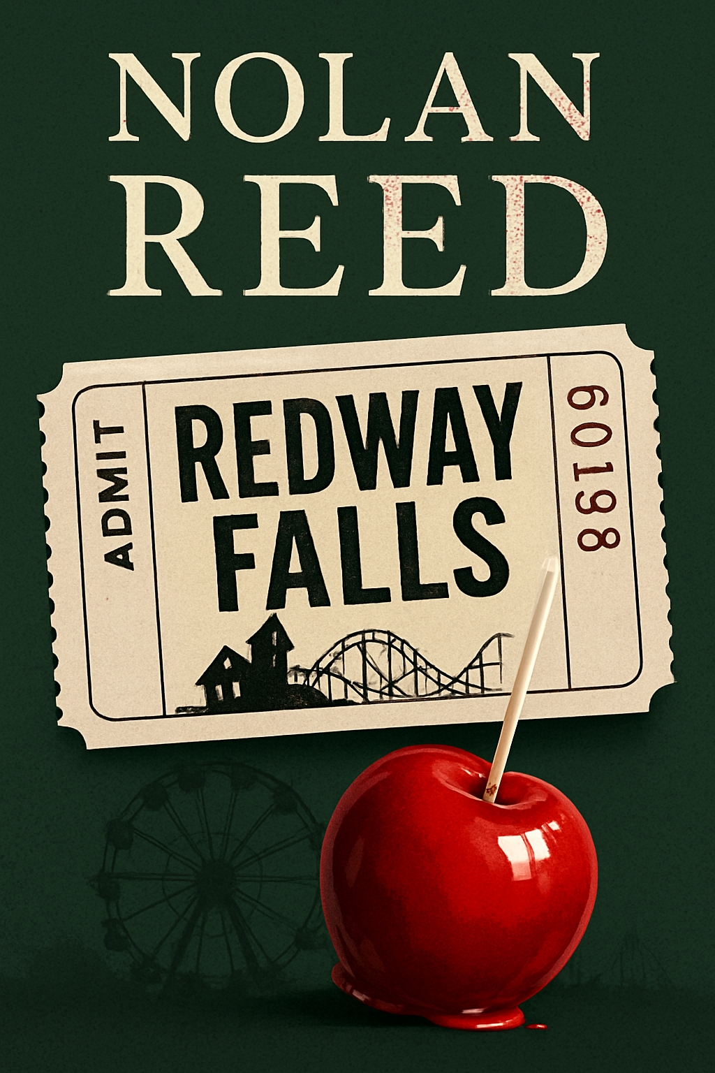 Redway Falls EBook Cover with Vintage Ticket and Amusement Theme