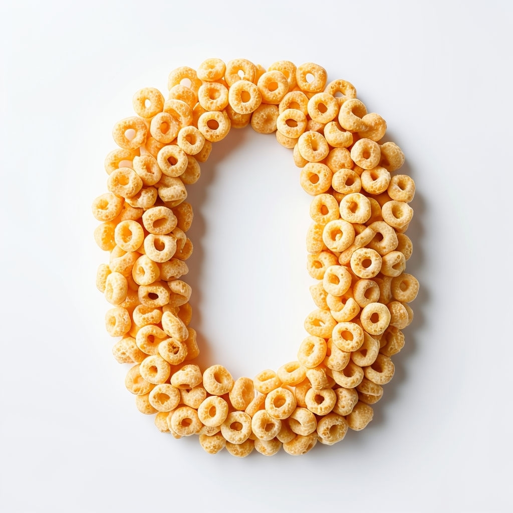 Playful Uppercase Letter O Crafted from Breakfast Cereal Photography Monogram