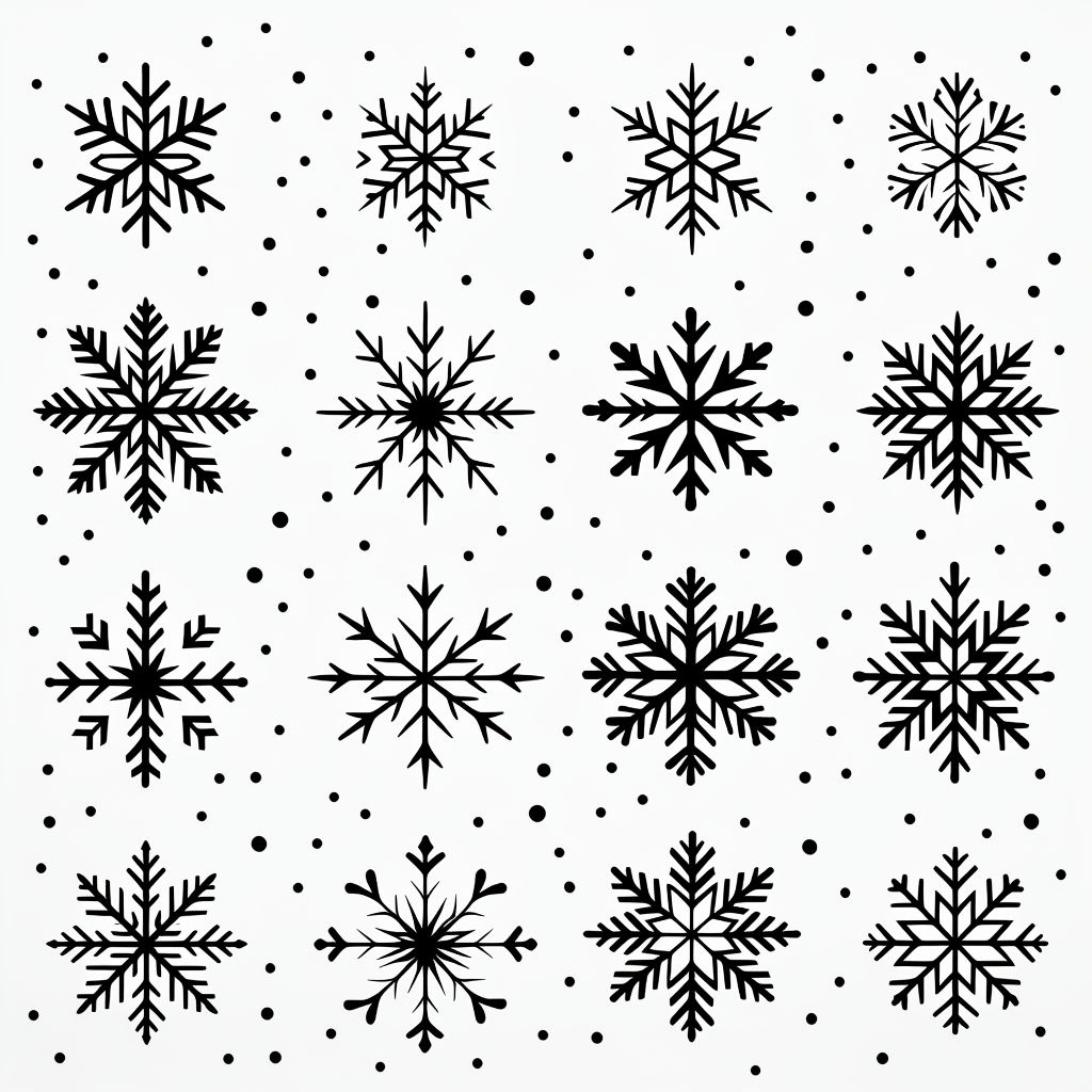 Intricate Black Snowflake Seamless Pattern for Winter Decor