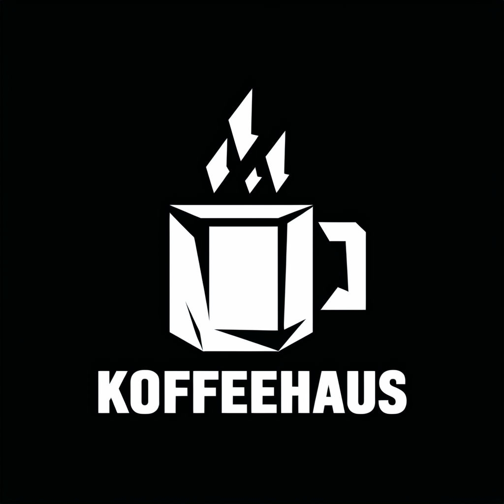 Minimalist Geometric KOFFEEHAUS Logo Design for Modern Coffee Shop Logo