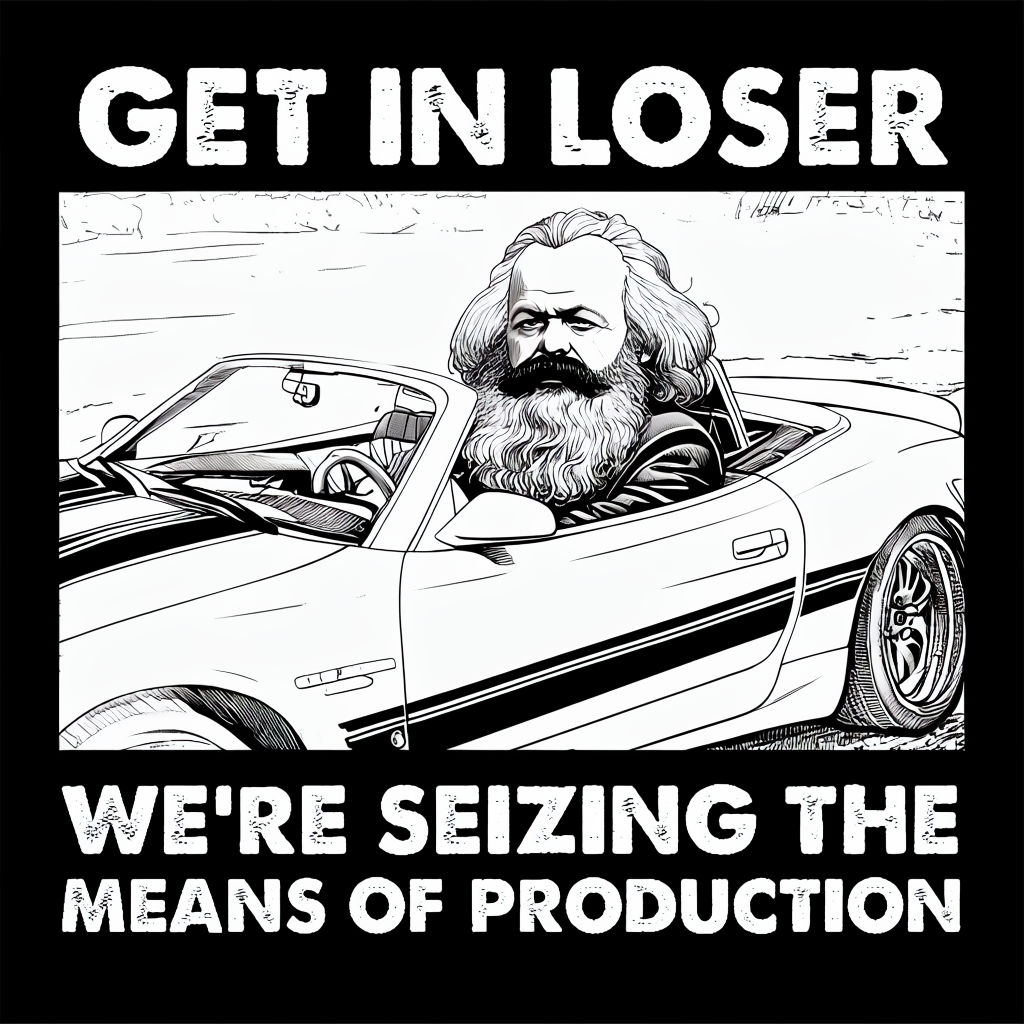 Karl Marx Humor Get In Loser Convertible T-Shirt