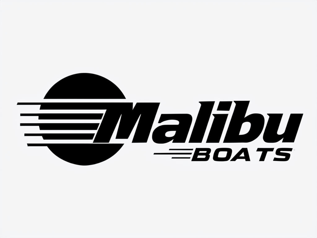 Modern Minimalist Malibu Boats Logo Design