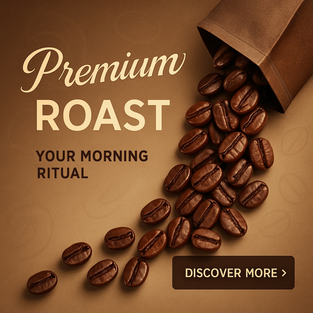 Premium Roasted Coffee Beans Advertisement Design Ads