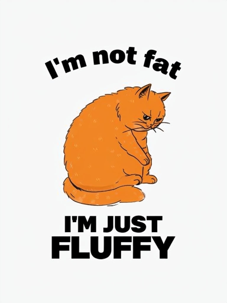 Cute Sad Orange Cat I'm Just Fluffy T-Shirt