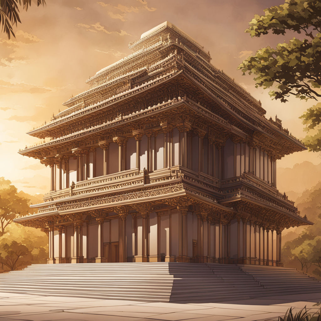 A striking concept art piece depicting a modern architectura... by ...