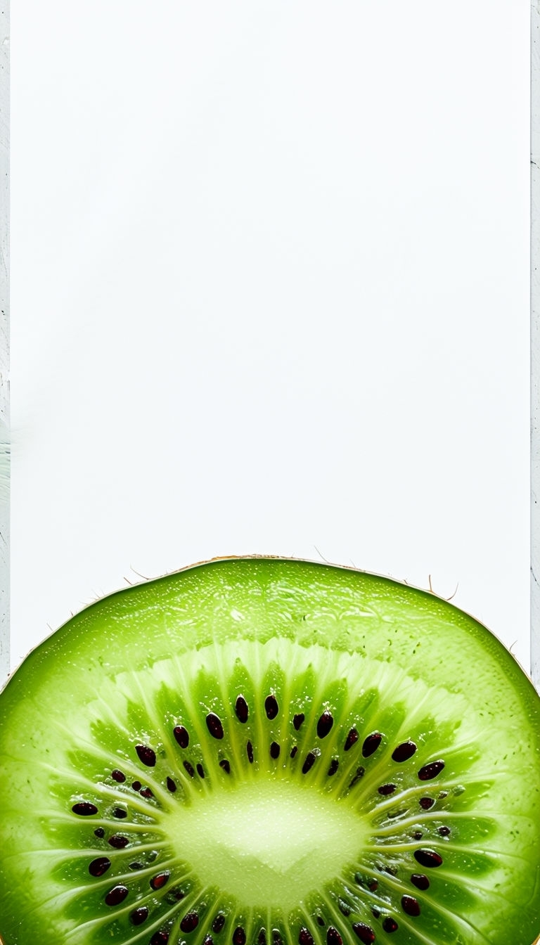 Vibrant Photorealistic Kiwi Fruit Slice Close-Up Image Social Media Post