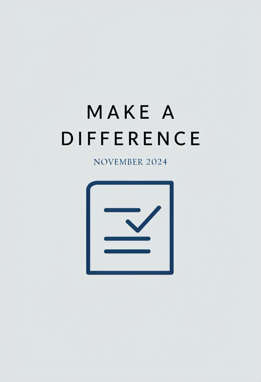 Make a Difference Minimalist Ballot Poster