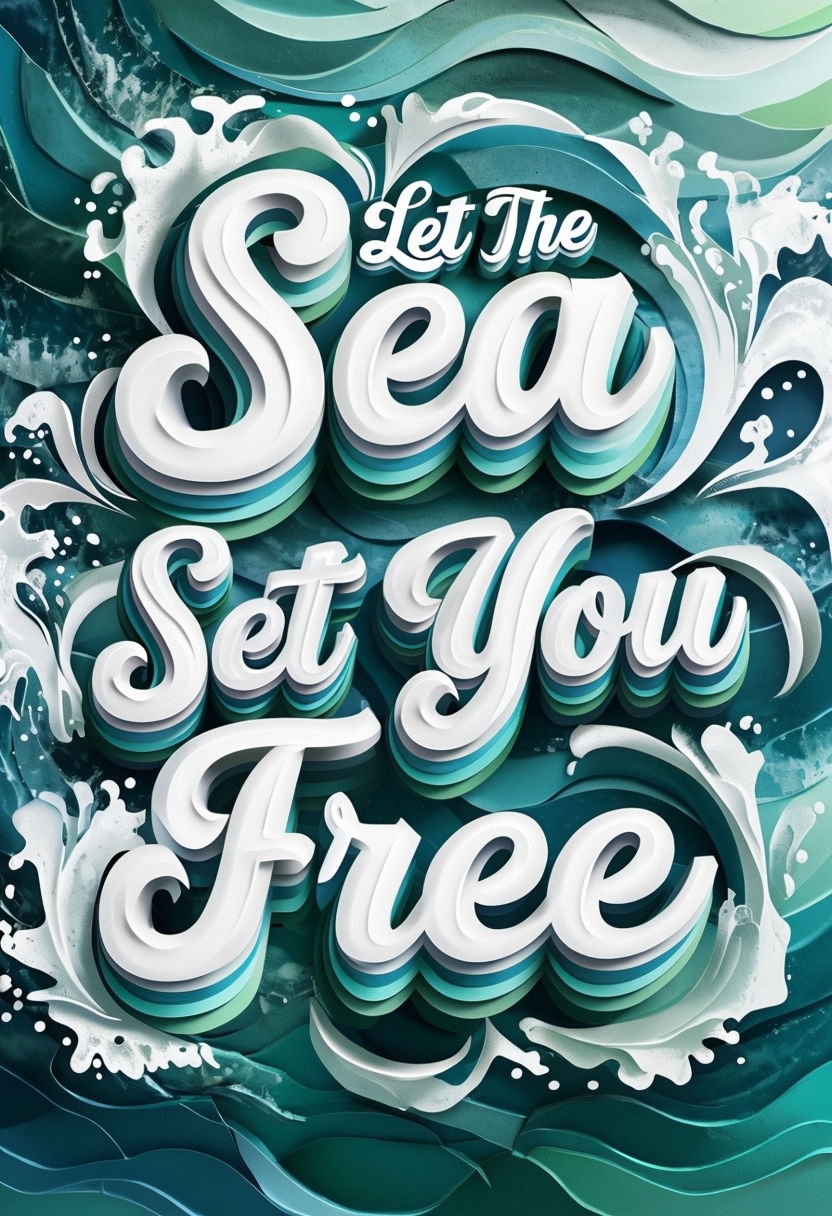 Let The Sea Set You Free Motivational Art Poster