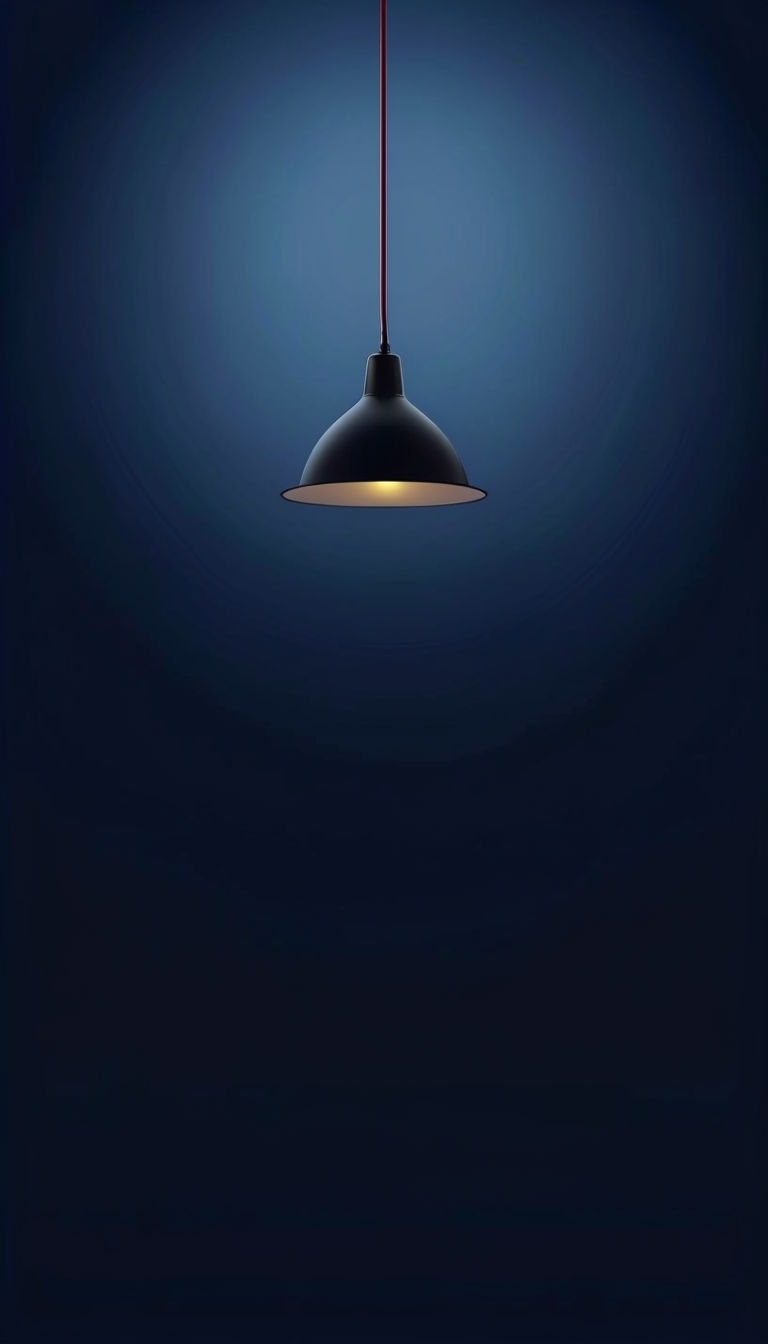 Elegant Minimalist Black Pendant Light Illustration Mobile Wallpaper