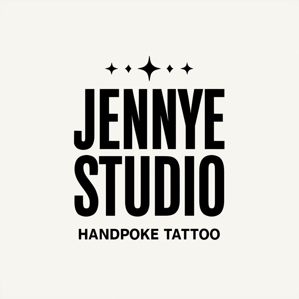 Minimalist Black Jenny Studio Handpoke Tattoo Logo