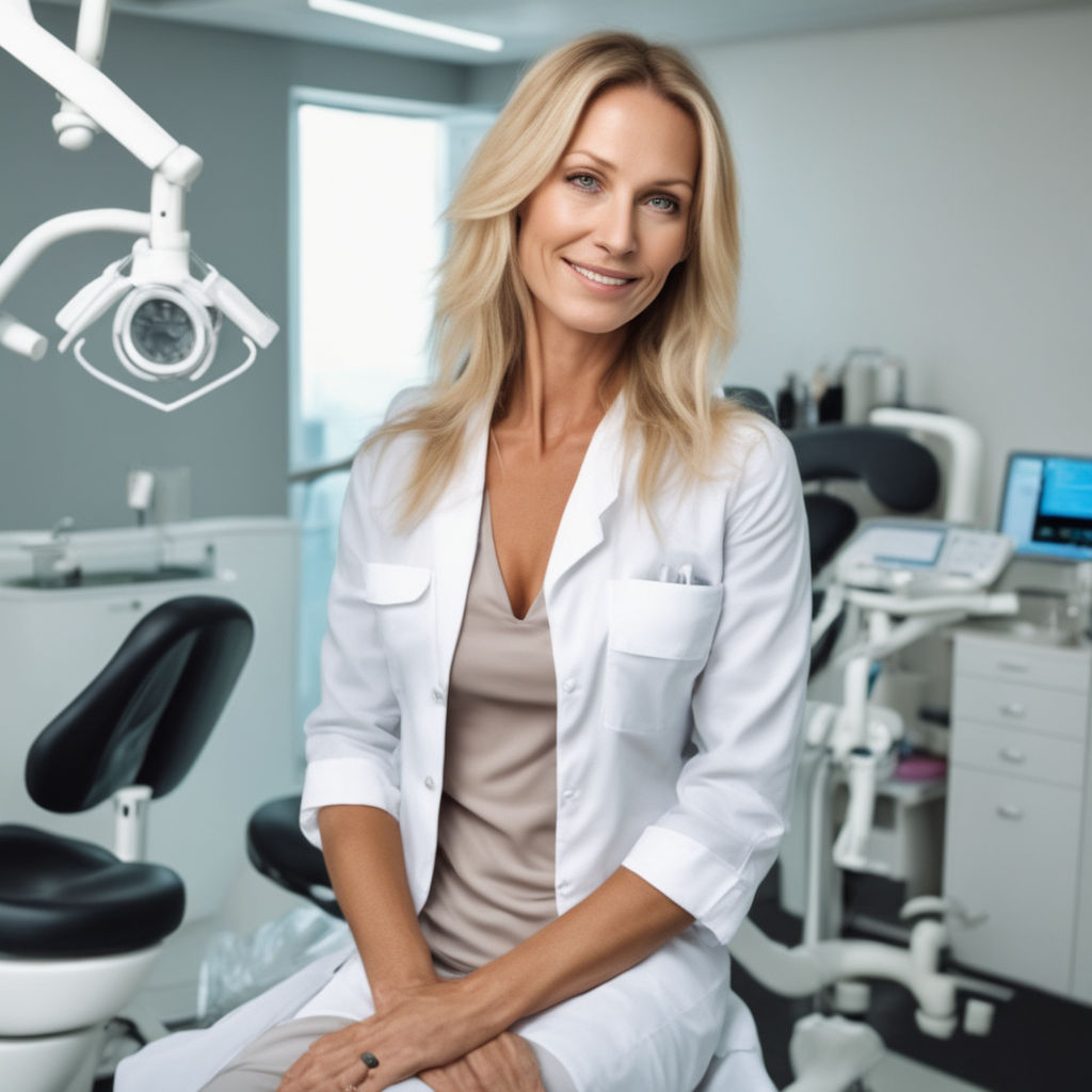 Dentist woman alone