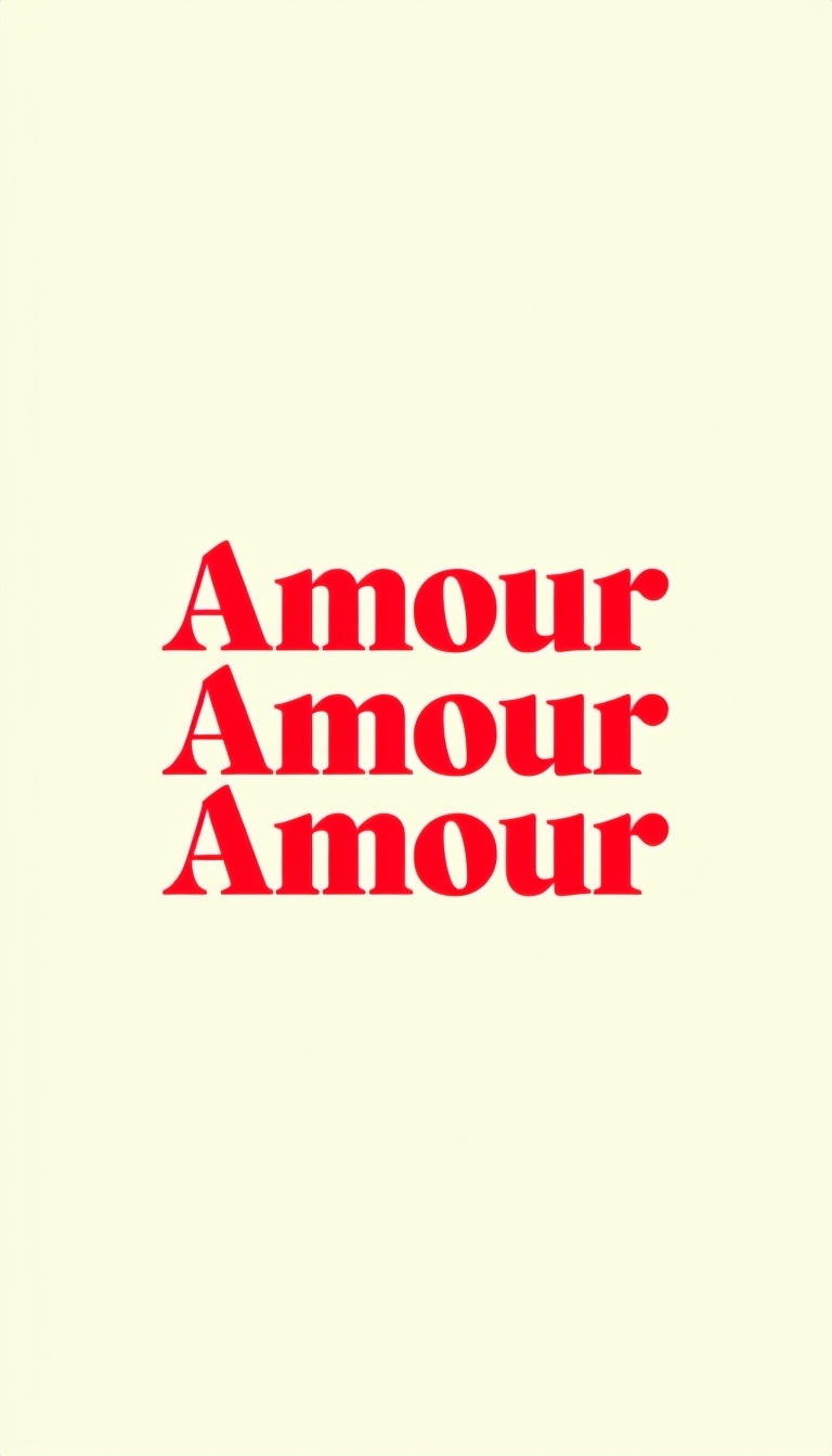 Bold Red 'Amour' Typography Minimalist Phone Case Cover