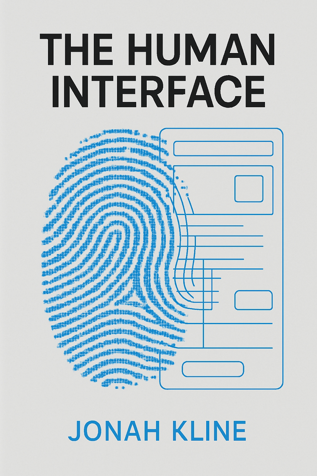 The Human Interface Minimalist EBook Cover Design with Fingerprint