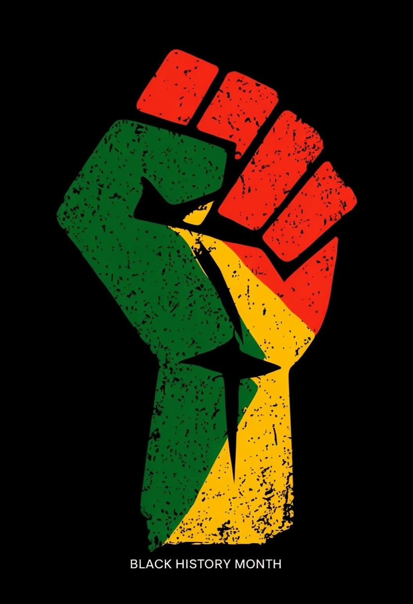 Pan-African Fist Symbol Unity Empowerment Black History Month Poster