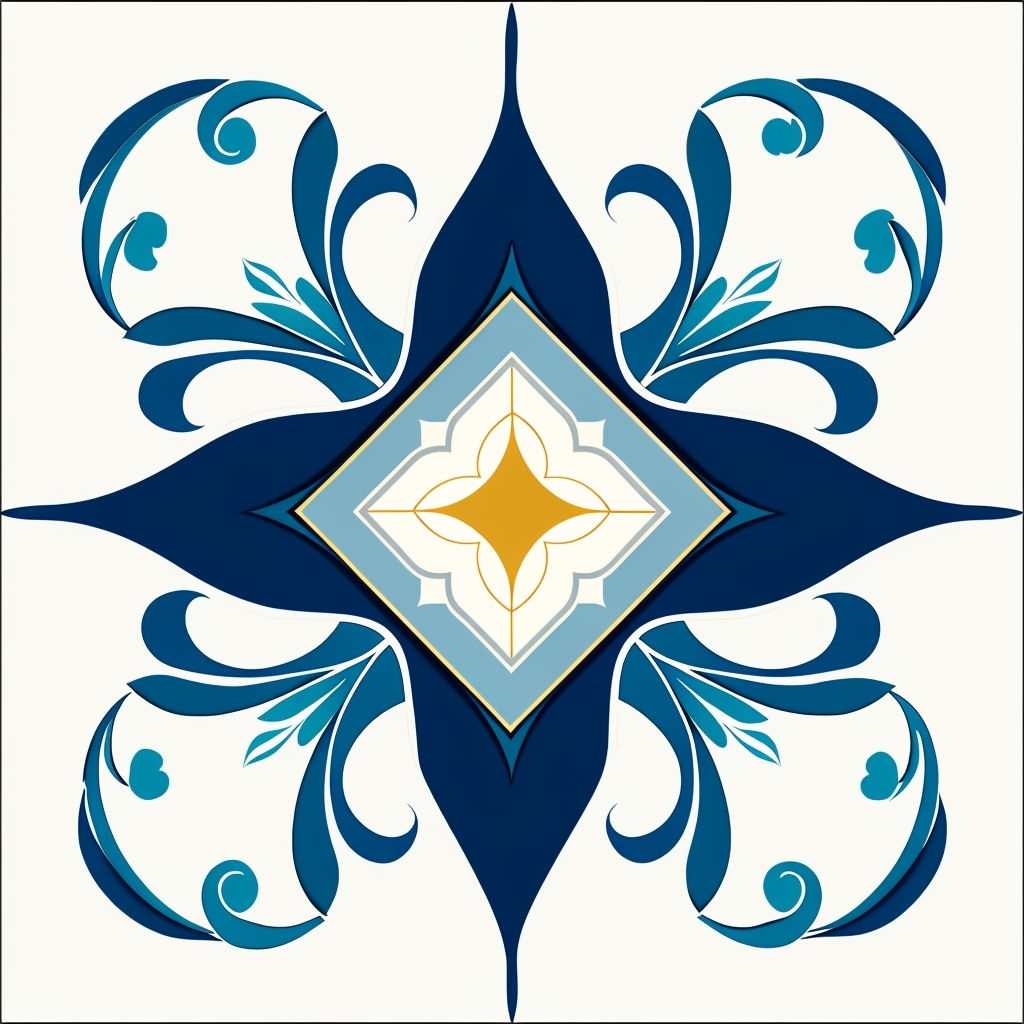 Elegant Symmetrical Diamond Motif Decorative Pattern Design Seamless Pattern