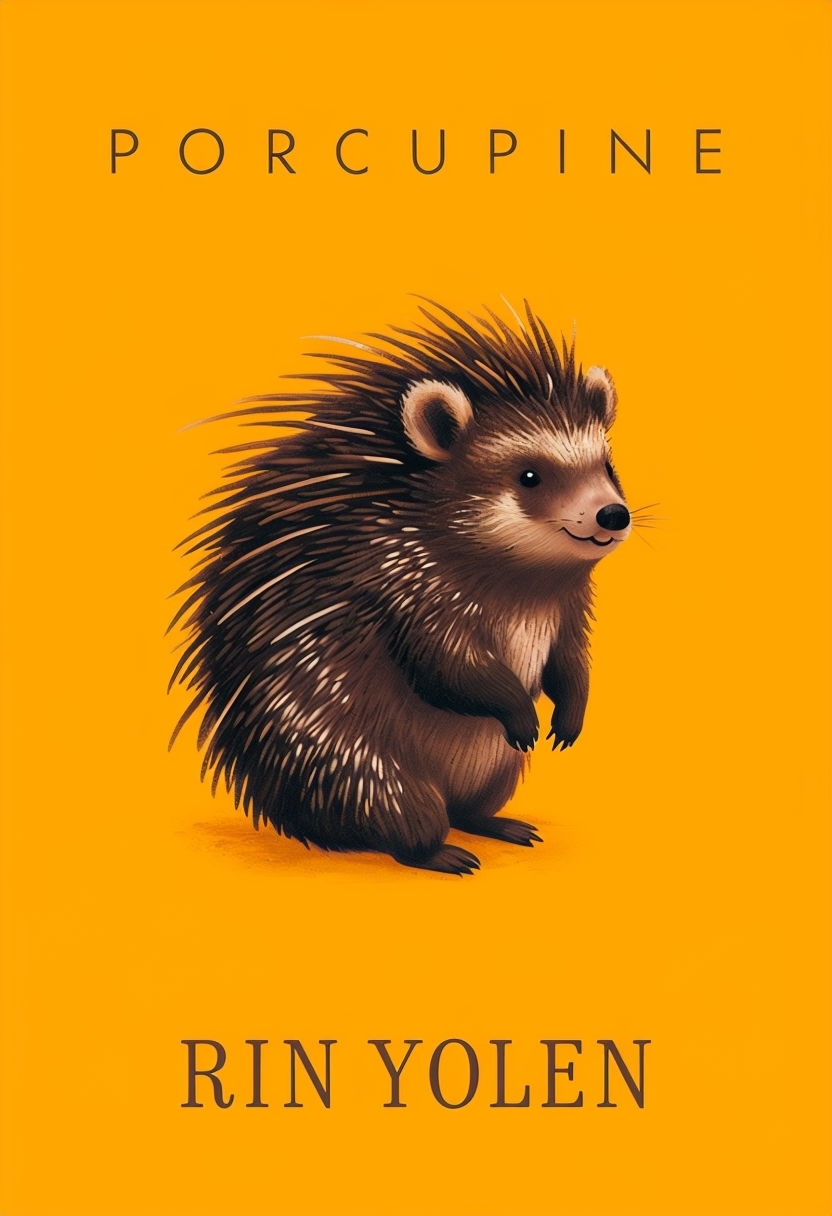 Whimsical Porcupine Illustration on Bright Amber EBook Cover
