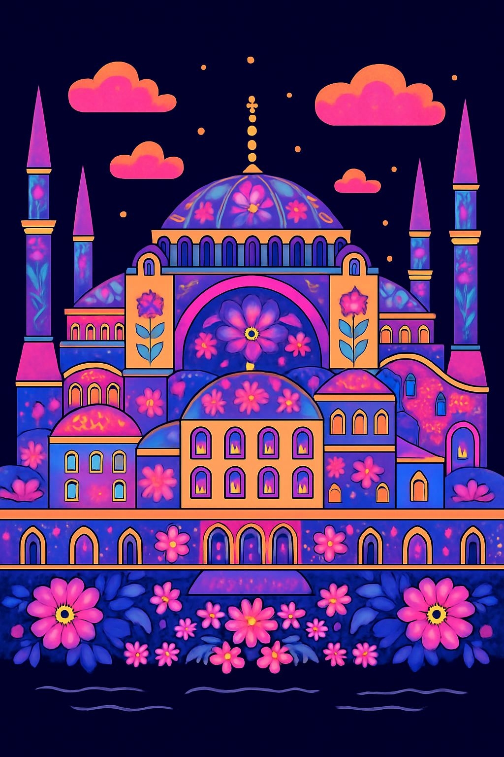 Whimsical Fantasy Palace Colorful Illustration Phone Case Cover