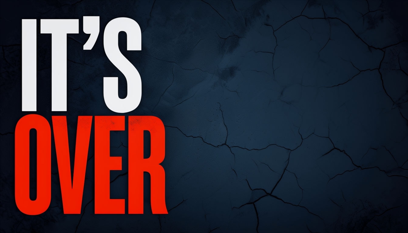 Bold 'It's Over' Dramatic Graphic Design for Social Media Post