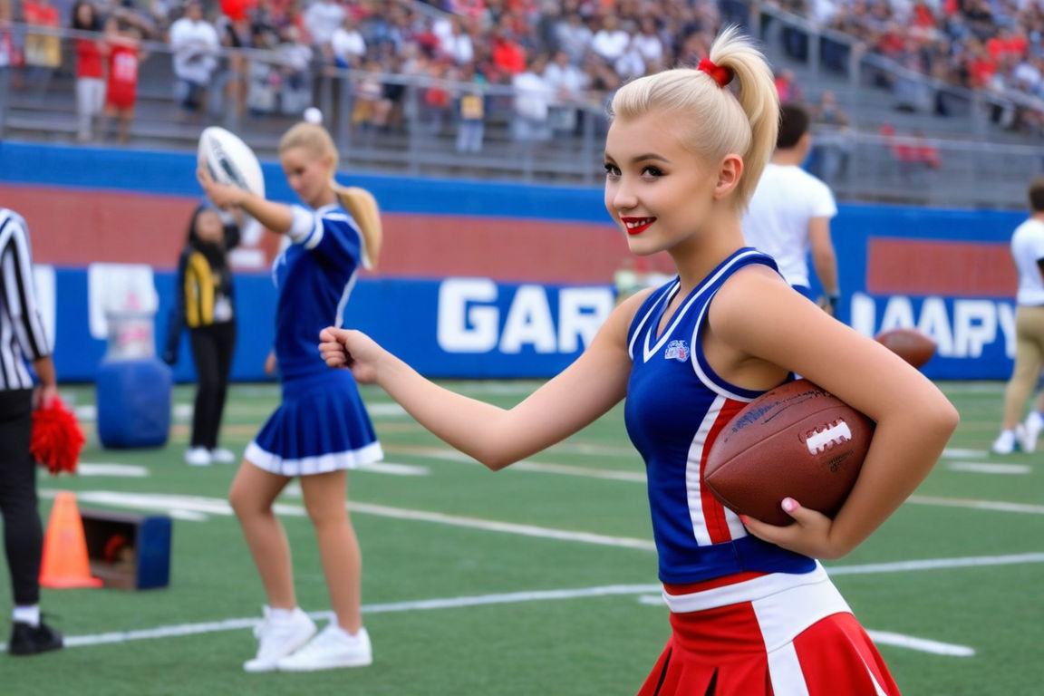 American football cheerleader