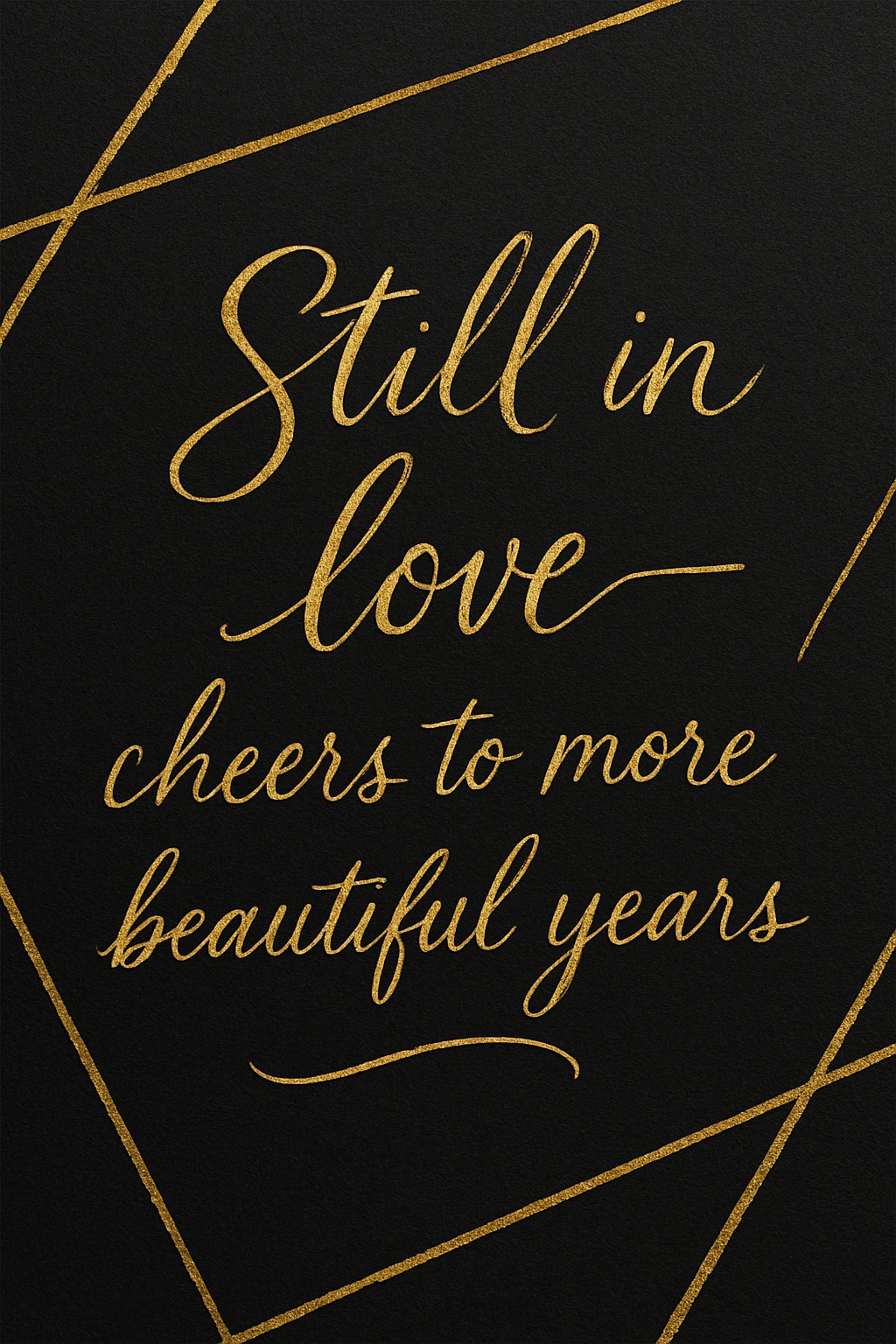 Elegant Gold Cursive Love Message on Black Background Card